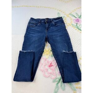 STS Blue Emma Crop‎ Dark Wash Denim Jeans Size 29 Frayed Hem